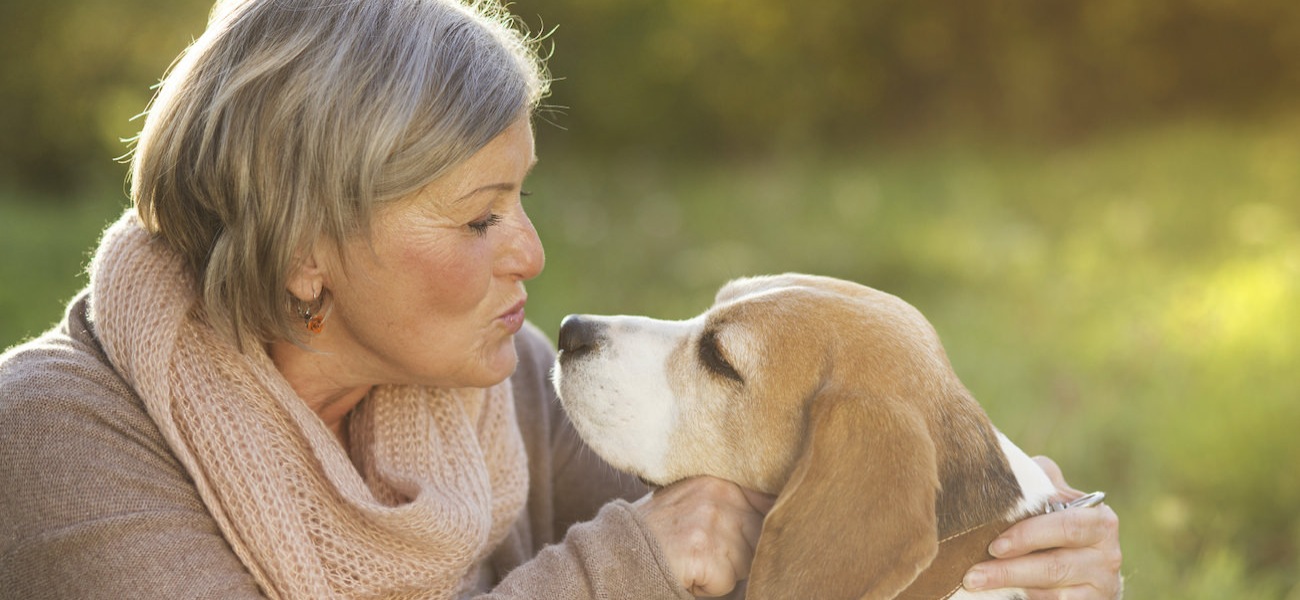 Homepage rotator with senior woman and dog