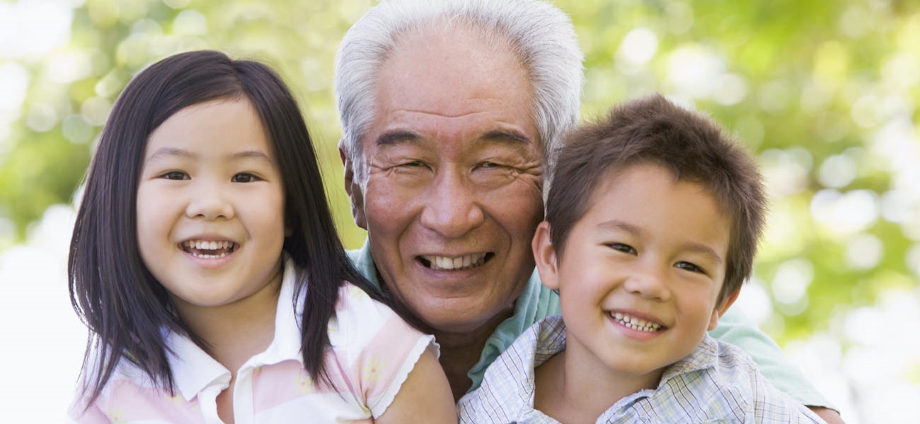 Homepage rotator with senior man and two grandchildren